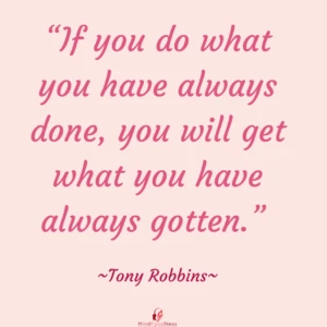 Tony Robbins Quote making change to transforming negative self talk